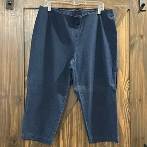 J Jill Pure Jill Indigo Slim Crops/ Large Petite